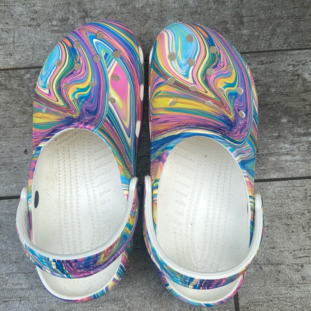 Multi colored Women’s Crocs Size 9